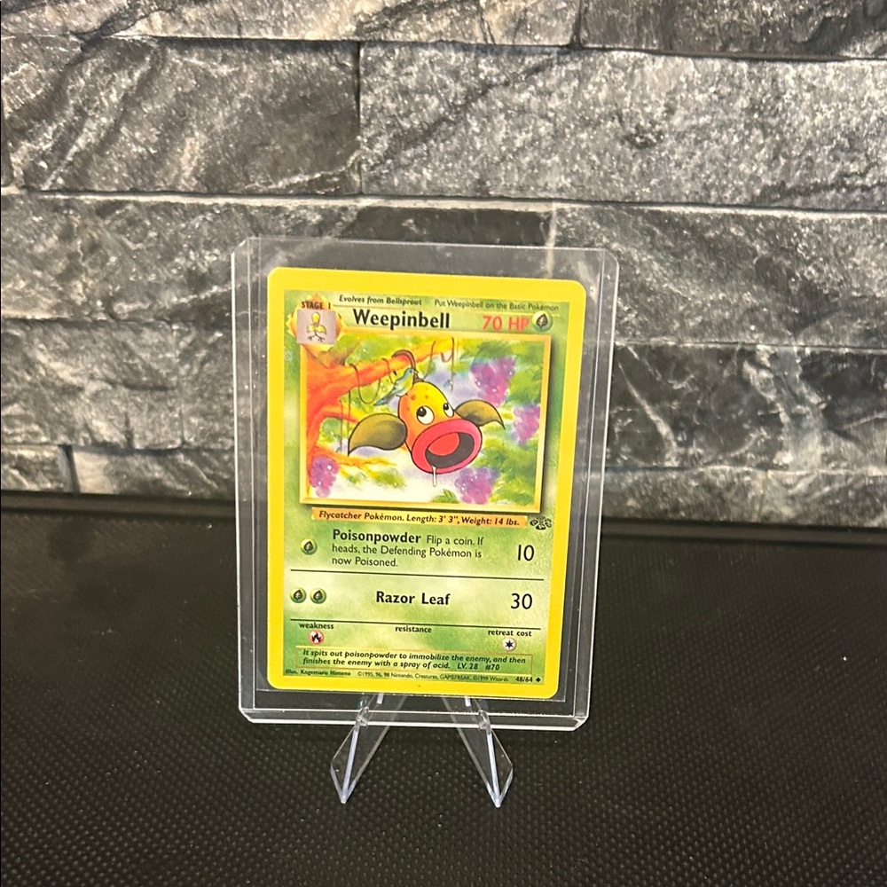 Pokemon 48/64 Weepinbell‎ 1999 Vintage card from Jungle Set. M/NM